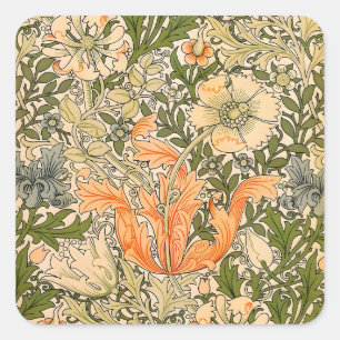 William Morris Spring Compton Blumenfest Quadratischer Aufkleber