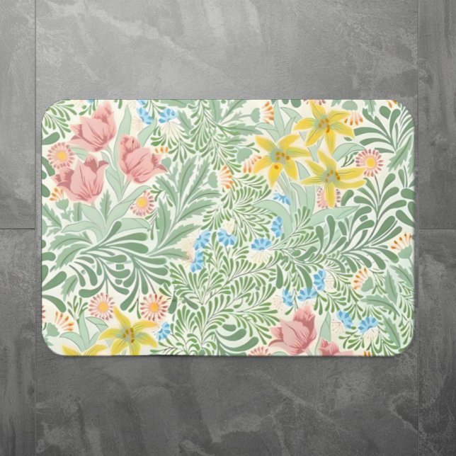 William Morris Spring Flowers, English Garden Badematte (Von Creator hochgeladen)