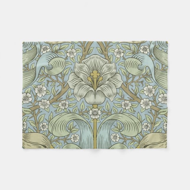 William Morris Spring Thicket: Antique Floral Fleecedecke (Vorderseite (Horizontal))
