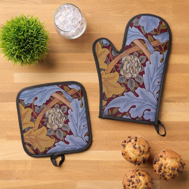 William Morris St James Acanthus Wallpaper Ofenhandschuh & Topflappen-Set (Oben Unten)