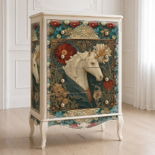 William Morris Stil Art Nouveau Einhorn Seidenpapier