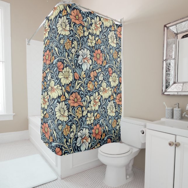 William Morris Stil Blumenrankenmuster Duschvorhang (Beispiel)