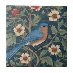 William Morris Stil Direkt gegenüber Bluebird Bird Fliese