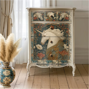 William Morris Stil Einhorn Vintage Floral Seidenpapier