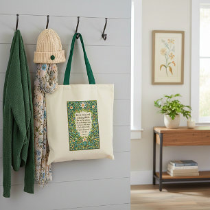 William Morris Stil floral und Schrift Tragetasche
