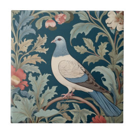 William Morris Stil Links gegenüber Pigeon Bird Fliese