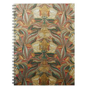 William Morris Stil Rosa Grüne Botanik Notizblock