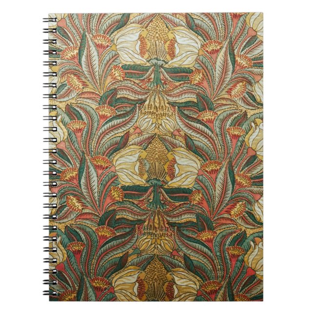 William Morris Stil Rosa Grüne Botanik Notizblock (Vorderseite)