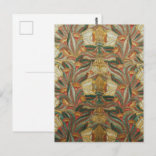 William Morris Stil Rosa Grüne Botanik Postkarte