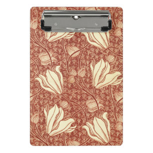 William Morris Stil Roter Lilie Blumenmuster Mini Klemmbrett