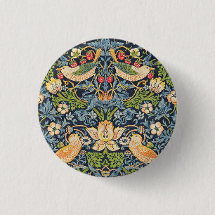 William Morris Strawberry Dieb Blumenmuster Button