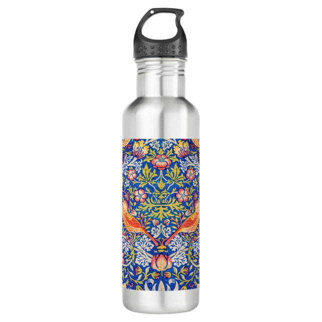 William Morris Strawberry Dieb Edelstahlflasche (Vorderseite)