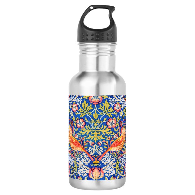 William Morris Strawberry Dieb Edelstahlflasche (Vorderseite)