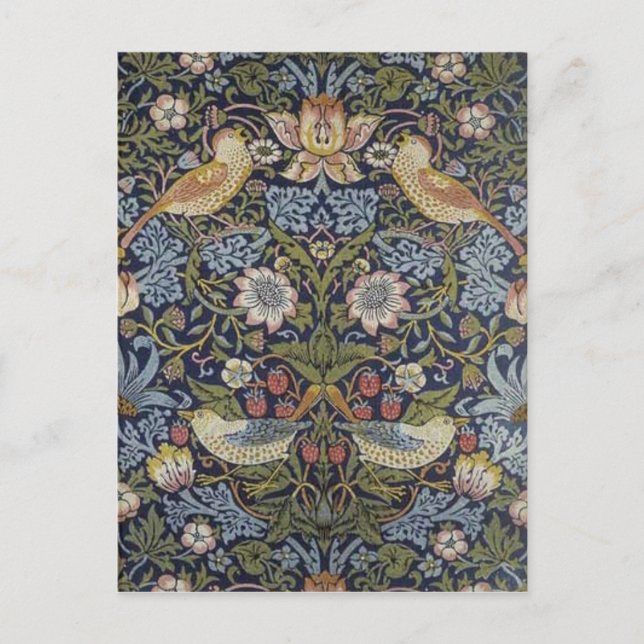 William Morris Strawberry Diief Design 1883 Postkarte (Vorderseite)