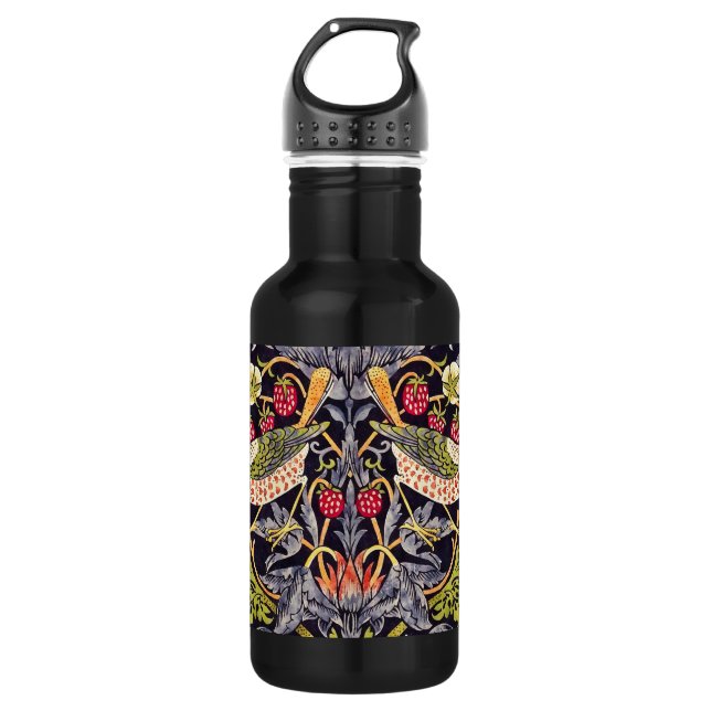 William Morris Strawberry Diief Floral Art Nouveau Edelstahlflasche (Vorderseite)