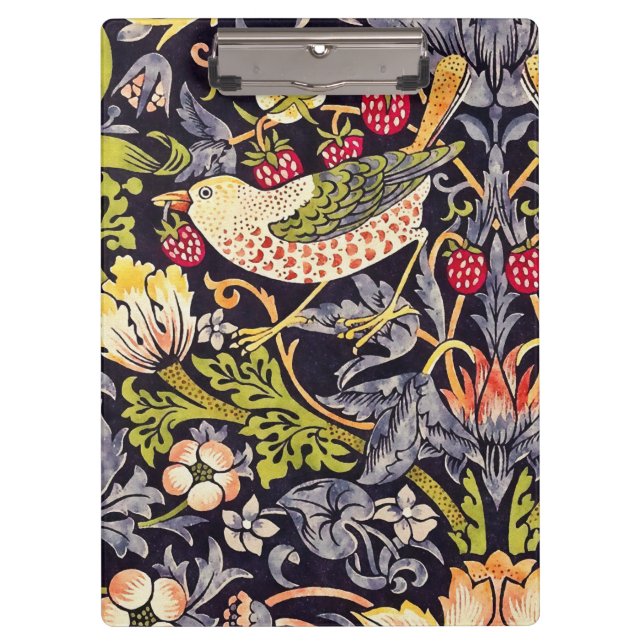 William Morris Strawberry Diief Floral Art Nouveau Klemmbrett (Vorderseite)
