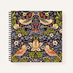 William Morris Strawberry Diief Floral Art Nouveau Notizbuch