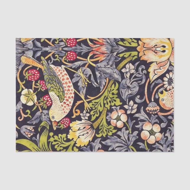 William Morris Strawberry Diief Floral Art Nouveau Seidenpapier (Vorderseite)