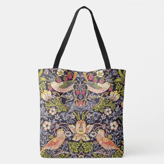 William Morris Strawberry Diief Floral Art Nouveau Tasche (Rückseite)