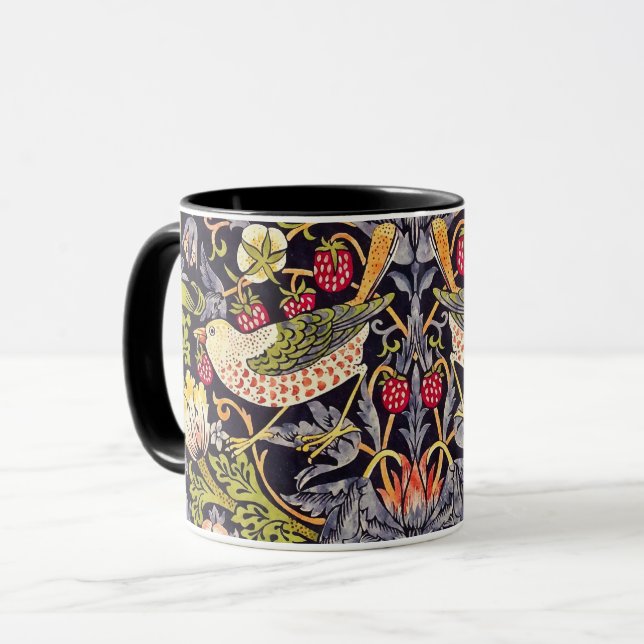 William Morris Strawberry Diief Floral Art Nouveau Tasse (Vorderseite Links)