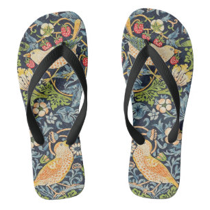 William Morris Strawberry Diief Floral Pattern Flip Flops
