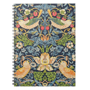 William Morris Strawberry Diief Floral Pattern Notizblock