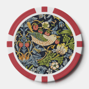 William Morris - Strawberry Diief Floral Pattern Pokerchips