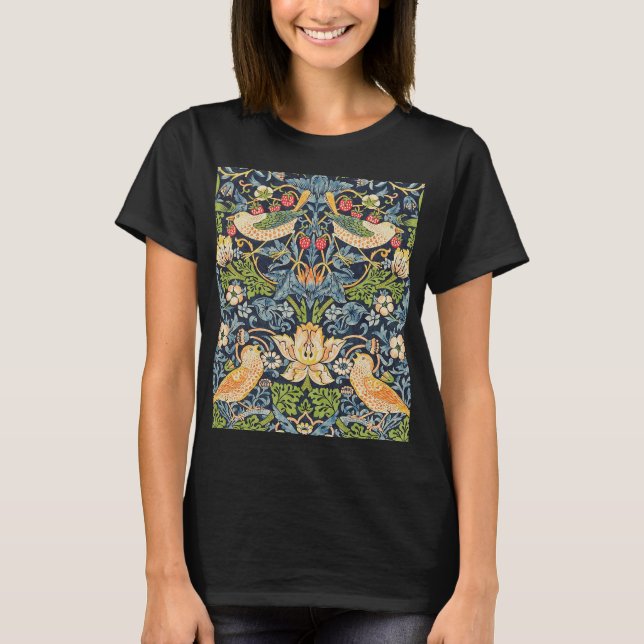 William Morris Strawberry Diief Floral Pattern T-Shirt (Vorderseite)