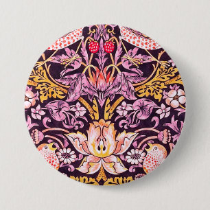 William Morris Strawberry Diief Lila Version Button
