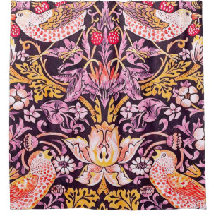 William Morris Strawberry Diief Lila Version Duschvorhang