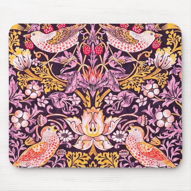 William Morris Strawberry Diief Lila Version Mousepad (Vorne)