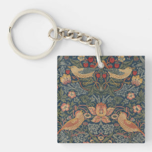 William Morris Strawberry Dives Birds Schlüsselanhänger