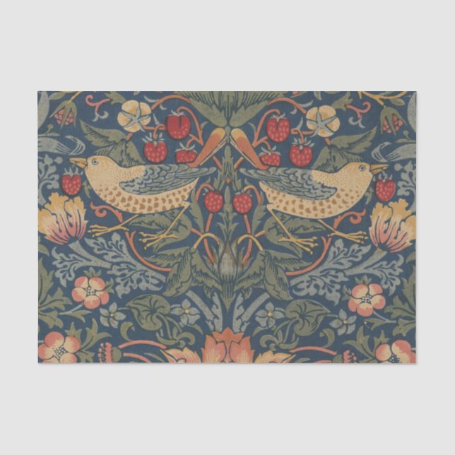 William Morris Strawberry Dives Birds Seidenpapier (Vorderseite)