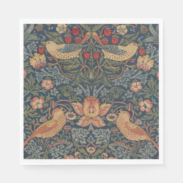 William Morris Strawberry Dives Birds Serviette (Vorderseite)