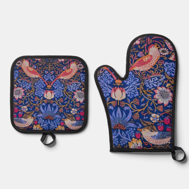 William Morris Strawberry Ofenhandschuh & Topflappen-Set (Vorderseite)