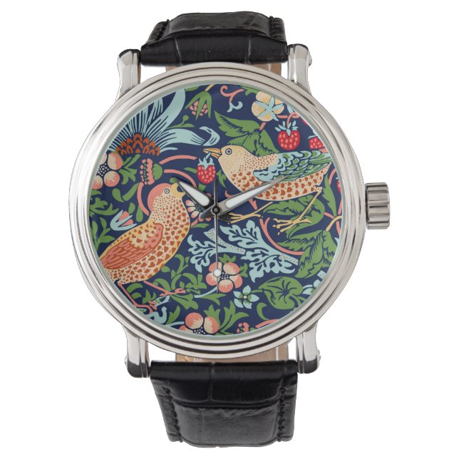 William Morris Strawberry Thief Armbanduhr (Vorderseite)