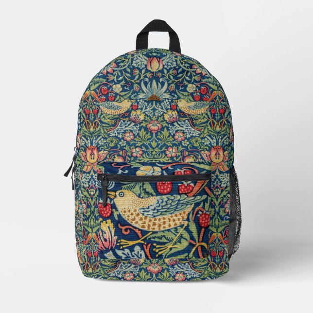 William Morris - Strawberry Thief Bedruckter Rucksack (Vorderseite)