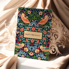 William Morris Strawberry Thief Birthday Card Karte