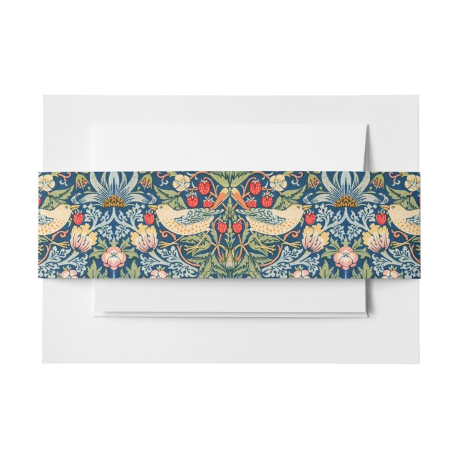 William Morris Strawberry Thief Einladungsbanderole (Vorderseite Beispiel)