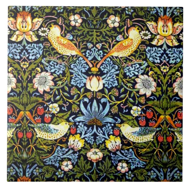 William Morris - Strawberry Thief Fliese (Vorderseite)