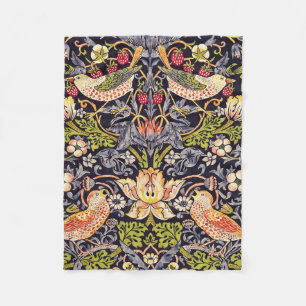 William Morris Strawberry Thief Floral Art Nouveau Fleecedecke