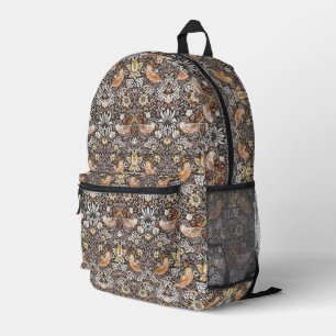 William Morris Strawberry Thief Holzkohle-Ocker Bedruckter Rucksack