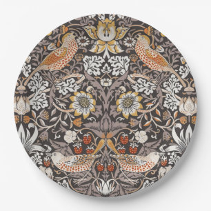 William Morris Strawberry Thief Holzkohle-Ocker Pappteller