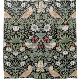 William Morris Strawberry Thief I Black Birds Duschvorhang
