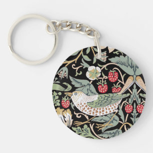 William Morris Strawberry Thief I Black Birds Schlüsselanhänger