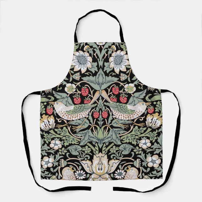 William Morris Strawberry Thief I Black Birds Schürze (Vorderseite)