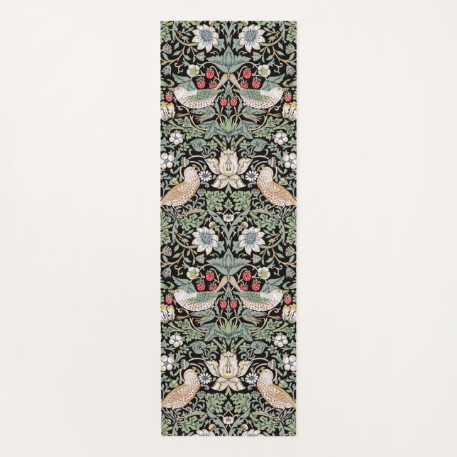 William Morris Strawberry Thief I Black Birds Yogamatte (Vorderseite)