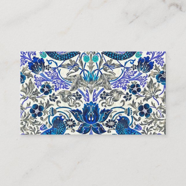 William Morris Strawberry Thief - Invertiert Visitenkarte (Vorderseite)