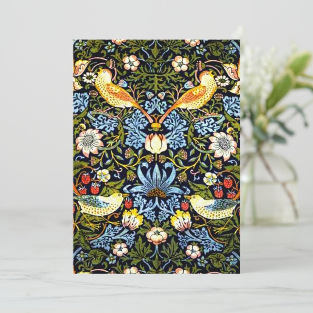 William Morris, Strawberry Thief Karte (Stehend Vorderseite)
