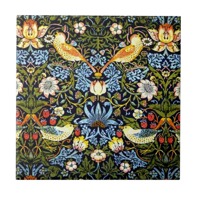 William Morris - Strawberry Thief Keramik Tile Fliese (Vorderseite)